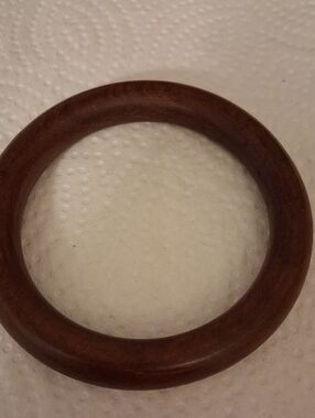 Handcrafted Wooden Bangle Bracelet - Warm Chestnut